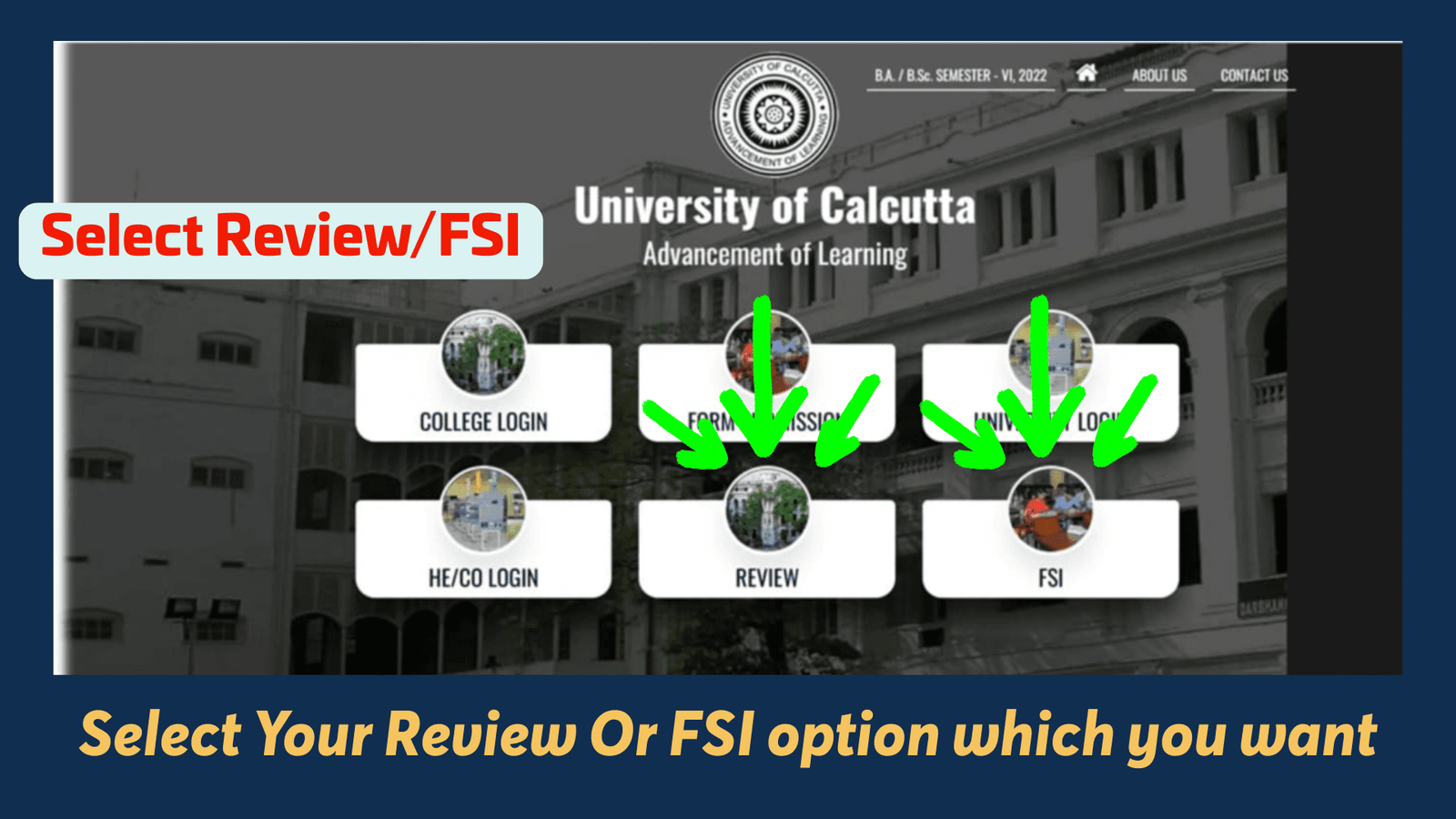 Review or FSI option selection