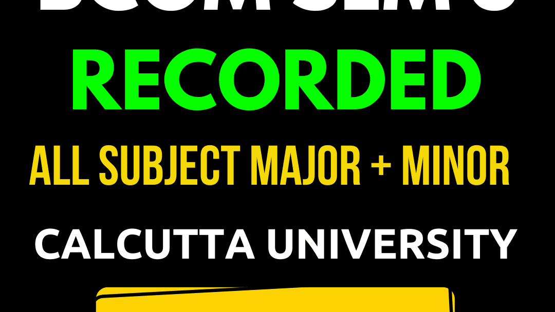 Sem 3 BCom CBCS Suupplie Recorded | Calcutta University
